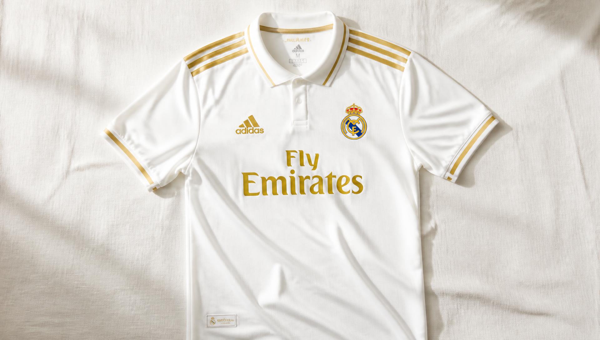 Camisa de futebol premium em composição clean e iluminada